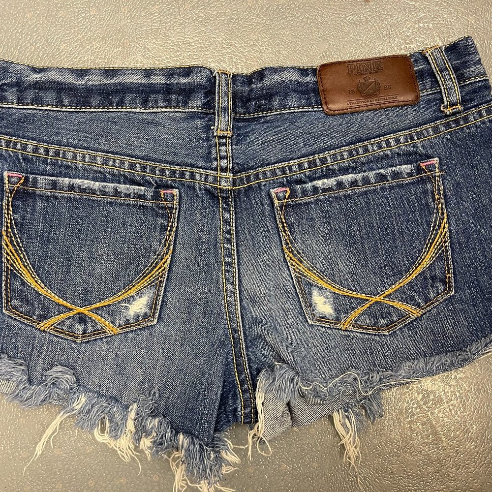 Victoria Secret PINK Denim Shorts SZ 4 - Picture 2 of 3